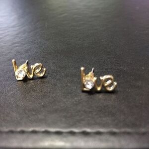 Gold tone Love earrings